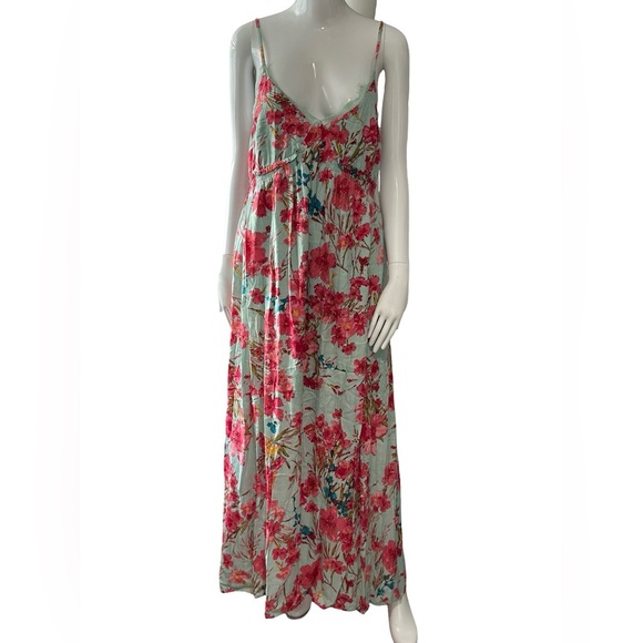 Red and Pink Spaghetti Strap Resort Maxi Dress - Picture 6 of 7